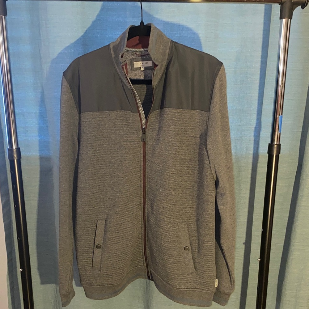 Ted Baker Men's Charcoal Zip-Up Sweater